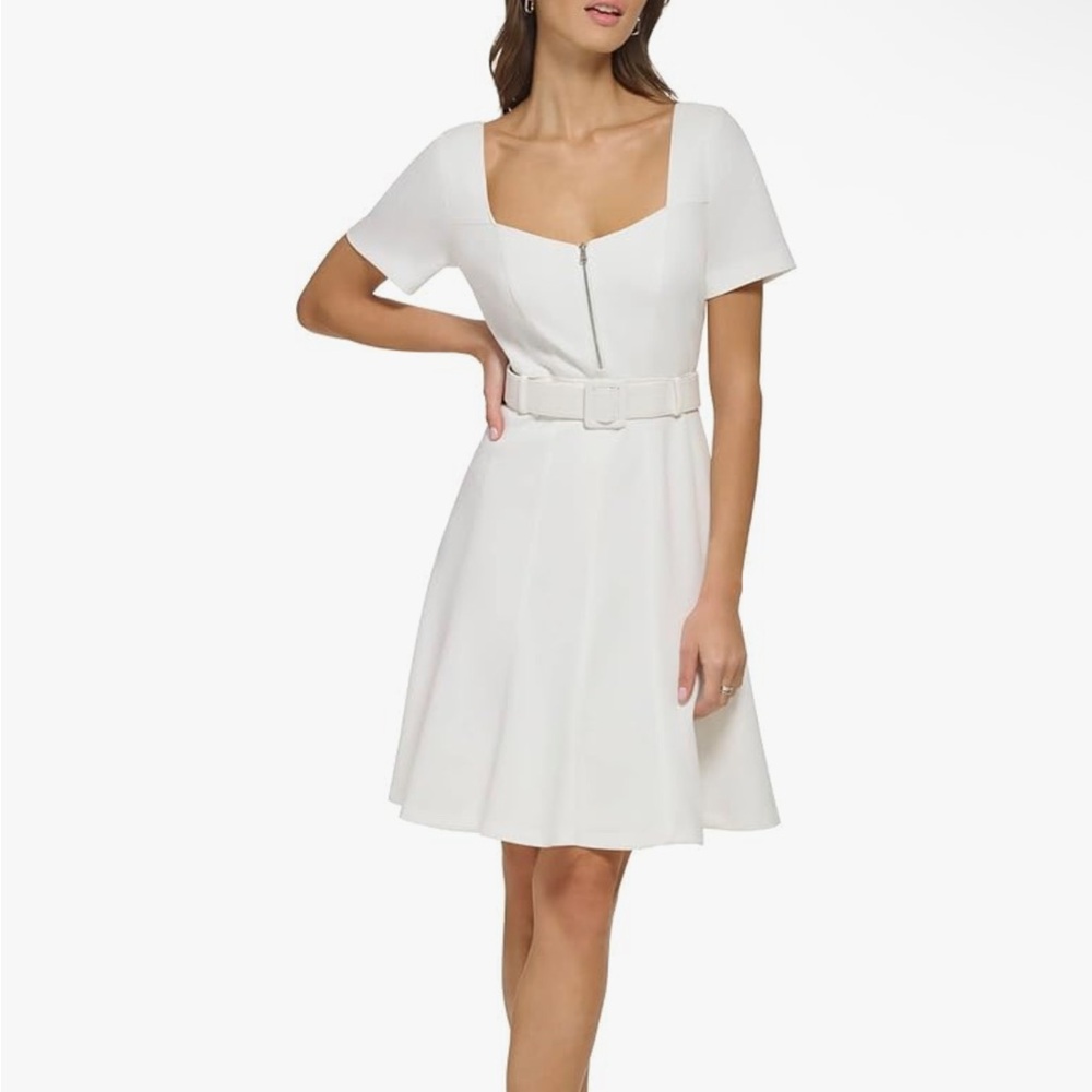 DKNY White Mini Dress with Belt